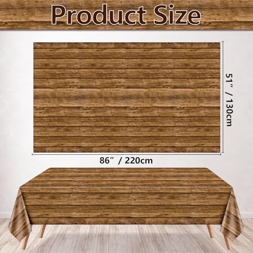 4Pcs Wood Tablecloth Brown Rustic Table Covers