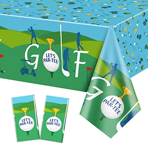 2 Pack Golf Themed Tablecloths 51x87 PE Plastic