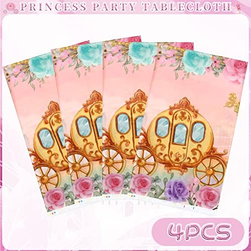 4 Piece Princess Birthday Tablecloths Decorations for Parties