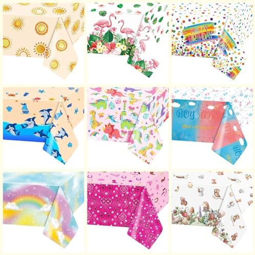 3 Pack Pink Dinosaur Tablecloth for Girls Birthday
