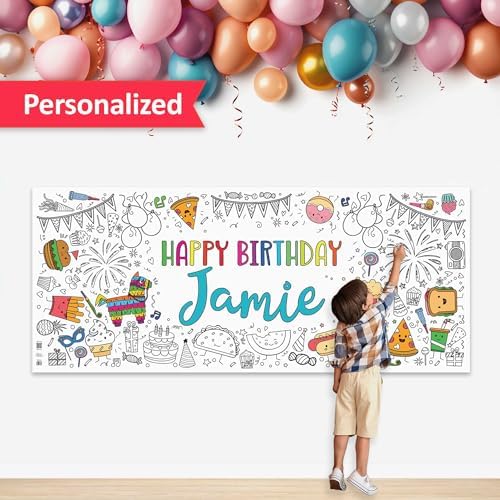 Customizable Happy Birthday Tablecloth for Kids - 30X72 Birthday Poster