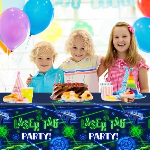 Neon Glow Laser Tag Tablecloth 3 Pack