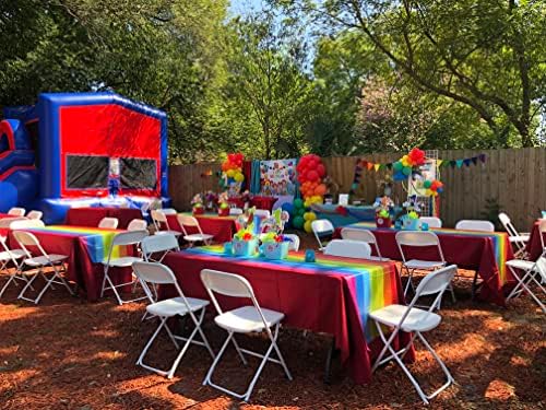 Oojami 4 Pack Rainbow Table Covers for Birthday Parties and Baby Showers
