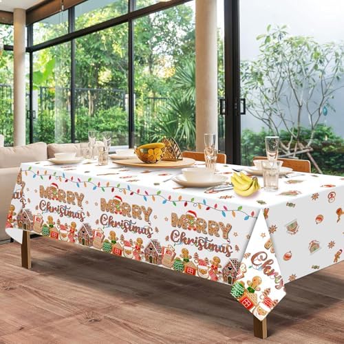 HigzYovn 3 Pcs Gingerbread Christmas Tablecloth