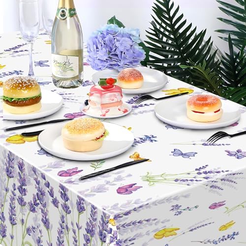 2PCS Lavender Tablecloth with Butterfly Design