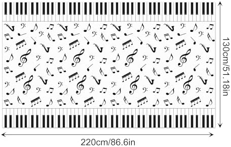 Lide Road 2Pcs Musical Notes Party Tablecloth