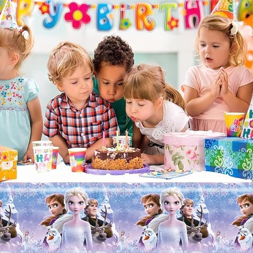 Omto 2Pcs Frozen Tablecloth for Birthday Party Decorations
