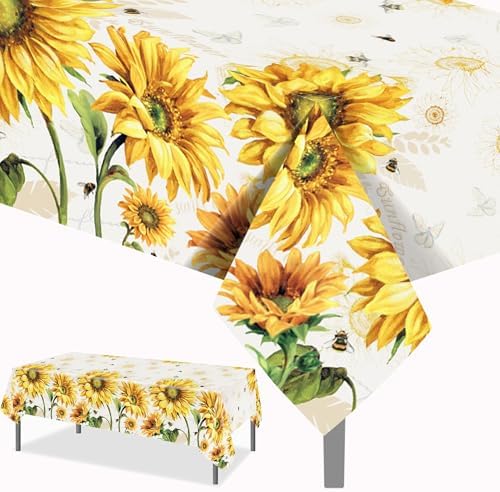 2 Pcs Sunflower Theme Tablecloth for Baby Shower and Birthday Party