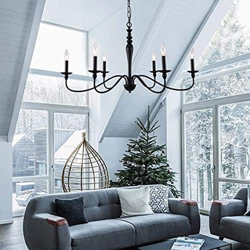 PAPAYA 6-Light Black Industrial Chandelier