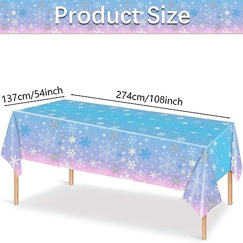 PHOGARY 3 Piece Christmas Snowflake Tablecloth Set