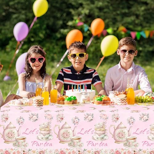 4 PCS Pink Floral Tea Table Cover 54 x 108 LetDec