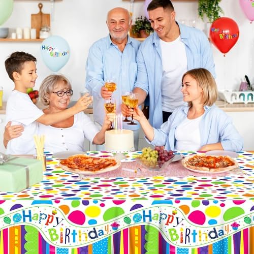 2Pcs Colorful Birthday Plastic Table Covers