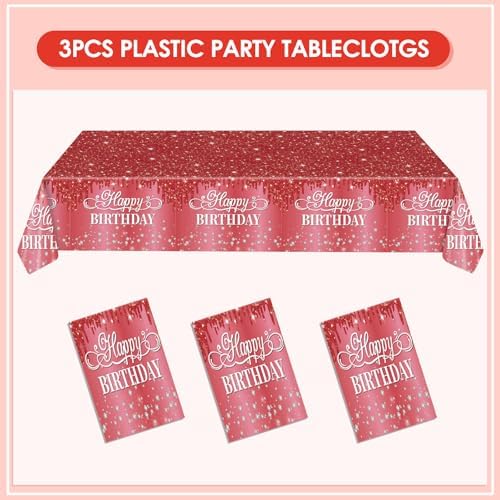 3 PCS Gold Tablecloths Party Decorations for Rectangular Tables