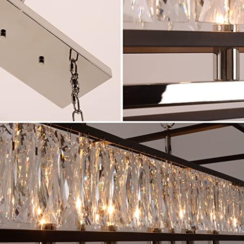 Vezzio 6-Light Black Rectangle Chandelier for Dining Room and Kitchen Island