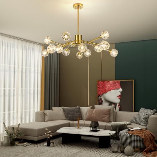 Weesalife Sputnik Chandeliers Modern Gold Brass Lighting Fixture