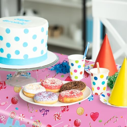 2Pcs Candyland Plastic Tablecloths for Parties