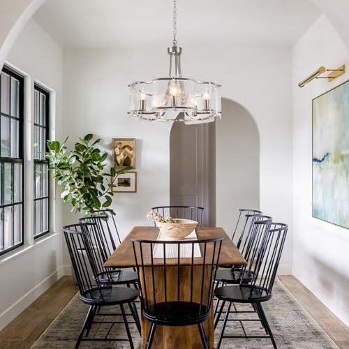 Modern Textured Glass Chandelier with 5 Lights