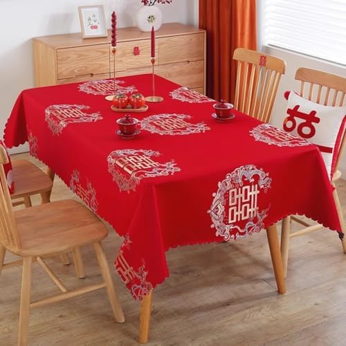 Kids Table Cloths 47x31 Inch Red Wedding Themed Cover