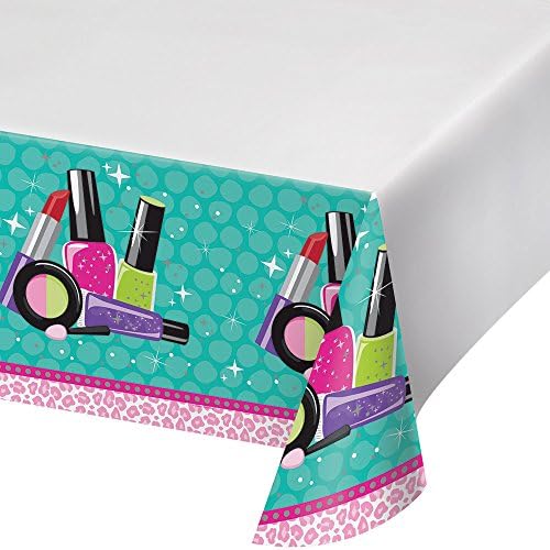Creative Converting Border Print Plastic Tablecover Sparkle Spa Party