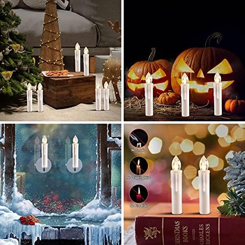 OWLBAY Set of 10 Ivory Flameless Window Candles with Remote Timer