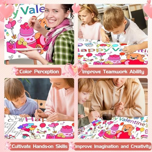 Valentines Day Coloring Poster 30x72 Inches