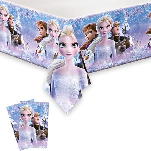 Omto 2Pcs Frozen Tablecloth for Birthday Party Decorations