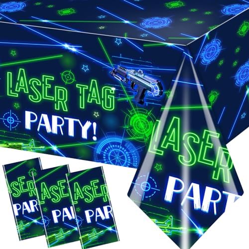 Neon Glow Laser Tag Tablecloth 3 Pack