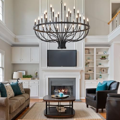 HHR 48-Inch Farmhouse Chandelier with 33 Lights