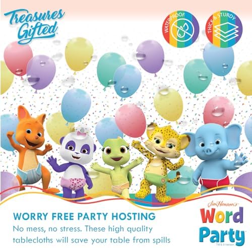 Treasures Gifted Word Party Tablecloth 54x108 Birthday Party