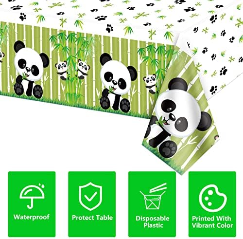 4 Pack Panda Theme Tablecloths for Birthday Parties