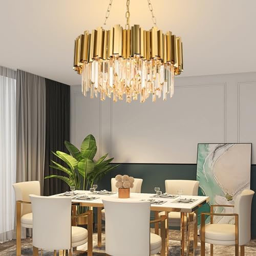 Modern Gold Crystal Chandelier with 9 Lights