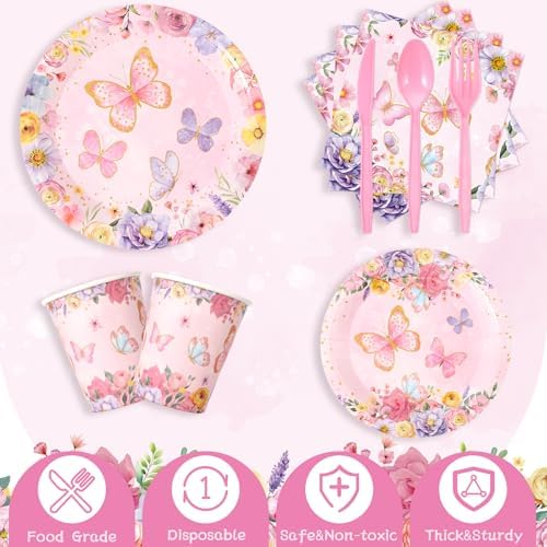 223 Pcs Butterfly Birthday Party Supplies Set