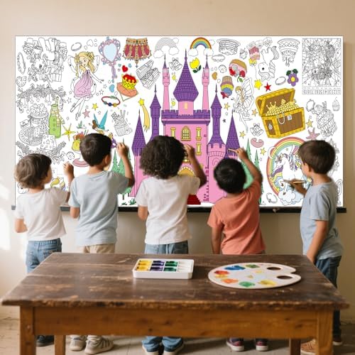 Princess Party Giant Coloring Poster 30x72 Inch
