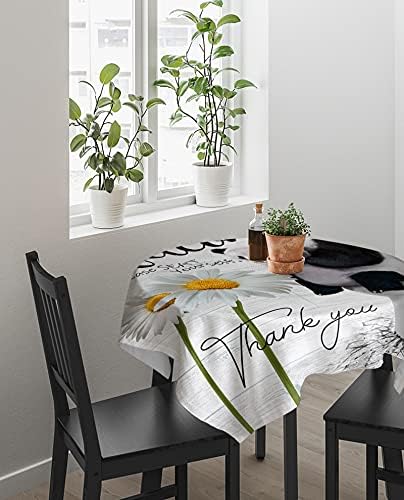 Square Tablecloth Waterproof Stainproof for Farmhouse Tables