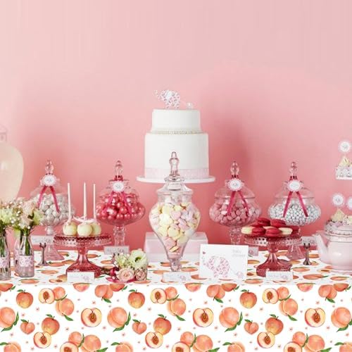 Umoni Peach Tablecloth Set 2pcs for Birthday Party Decorations