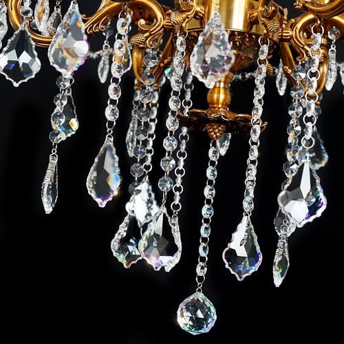 Crystal Chandelier Modern Antique Gold 6-Light