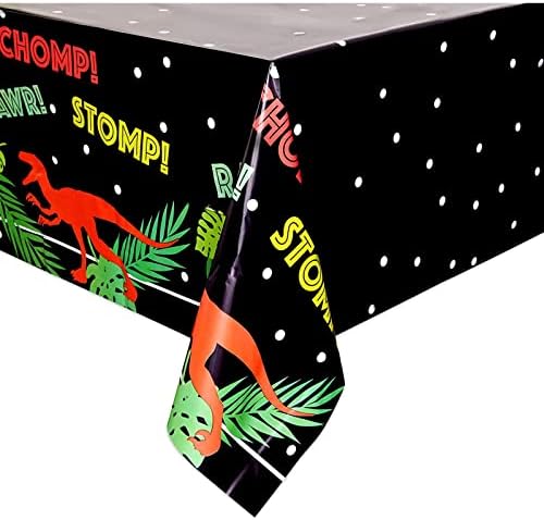 Blue Panda T-Rex Themed Plastic Tablecloth 54 x 108 in 3 Pack