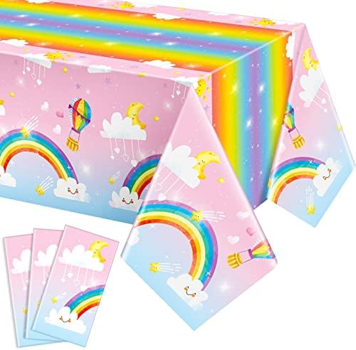 Tudomro Rainbow Tablecloth 54x108 Inches 3 Pcs