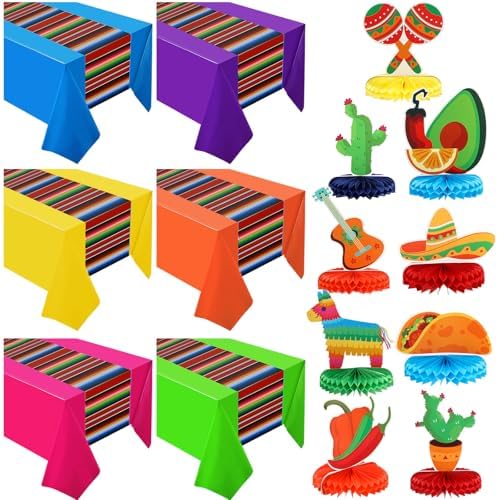 Preboun 15Pcs Mexican Fiesta Decorations Set