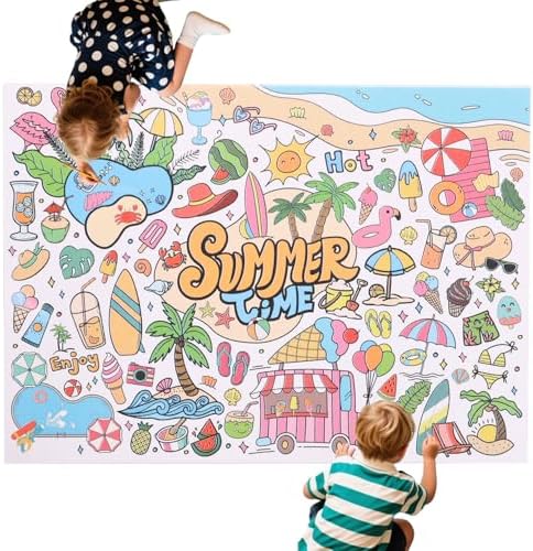 Hawaiian Coloring Poster for Kids and Adults