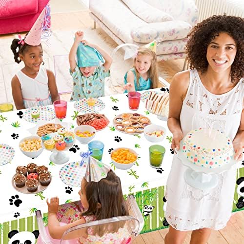 4 Pack Panda Theme Tablecloths for Birthday Parties
