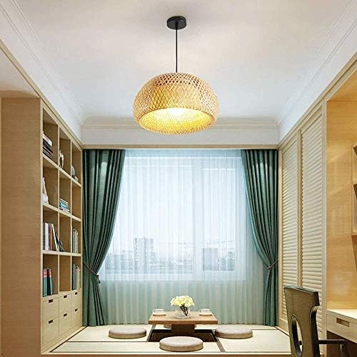 Semicircular Bamboo Woven Hanging Chandelier Modern Design