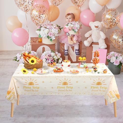 3 Piece Boho Sun Tablecloths for Birthday Party Decor