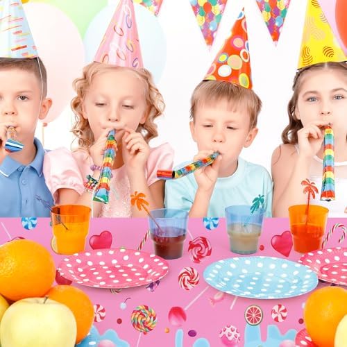 2Pcs Candyland Plastic Tablecloths for Parties