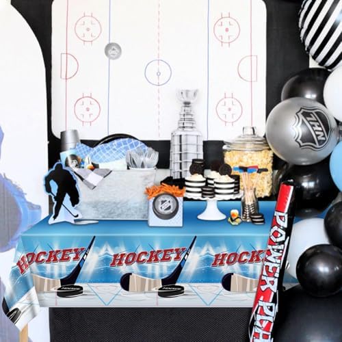 4 Pcs Hockey Tablecloths for Birthday Party Decorations