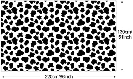 PHOGARY Cow Print Party Tablecloth 3pcs Farm Animal Theme