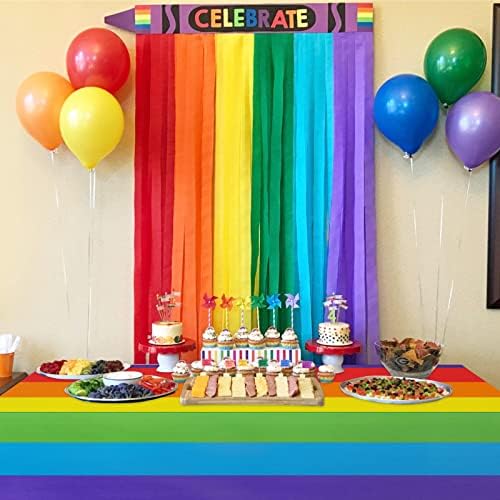 PHOGARY Rainbow Table Covers 3 Pack for Party Decor