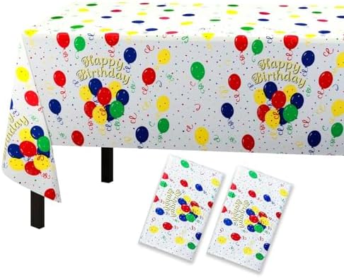 VHUWE 2 Pcs Birthday Tablecloth 54x108 Inch
