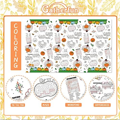 Gatherfun Disposable Thanksgiving Tablecloth with Turkey Design