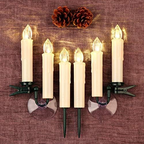 OWLBAY Set of 10 Ivory Flameless Window Candles with Remote Timer